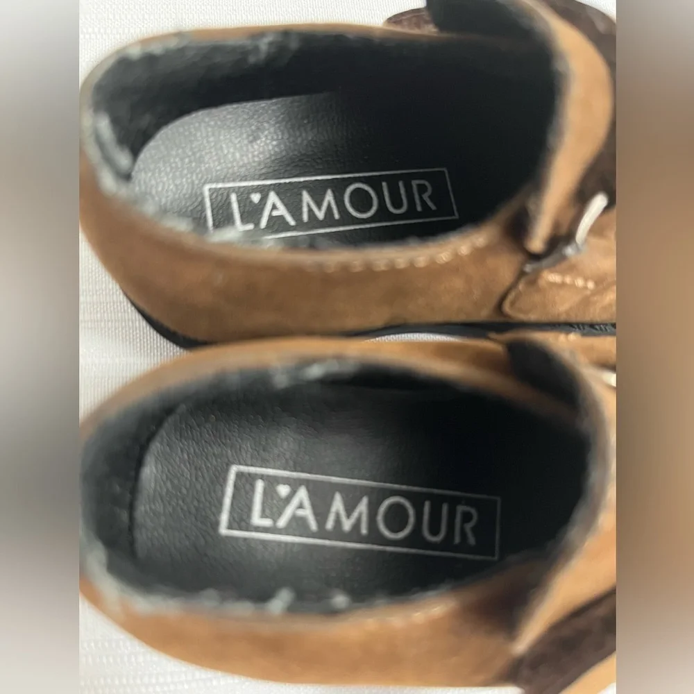 Lamour Velcro Brown Baby Shoes 3-6 Months